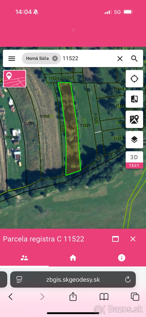 Predaj pozemkov v obci Horná Šuča okres Trenčín - 3142 m2