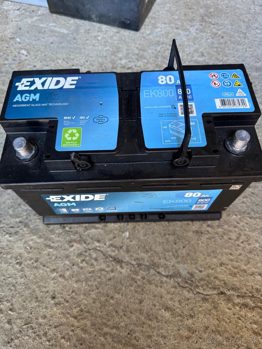 Predam Autobateriu Exide AGM EK800 12V 80Ah 800A