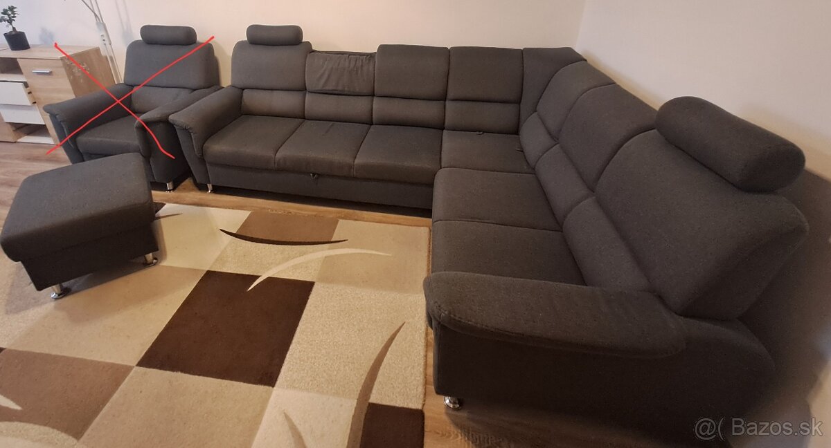 Sedacia súprava s kreslom a taburetkou