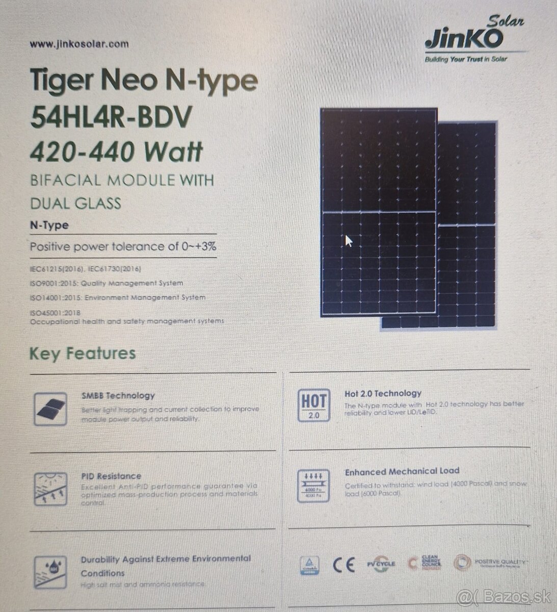 Fotovoltaické Panely Jinko JKM430N