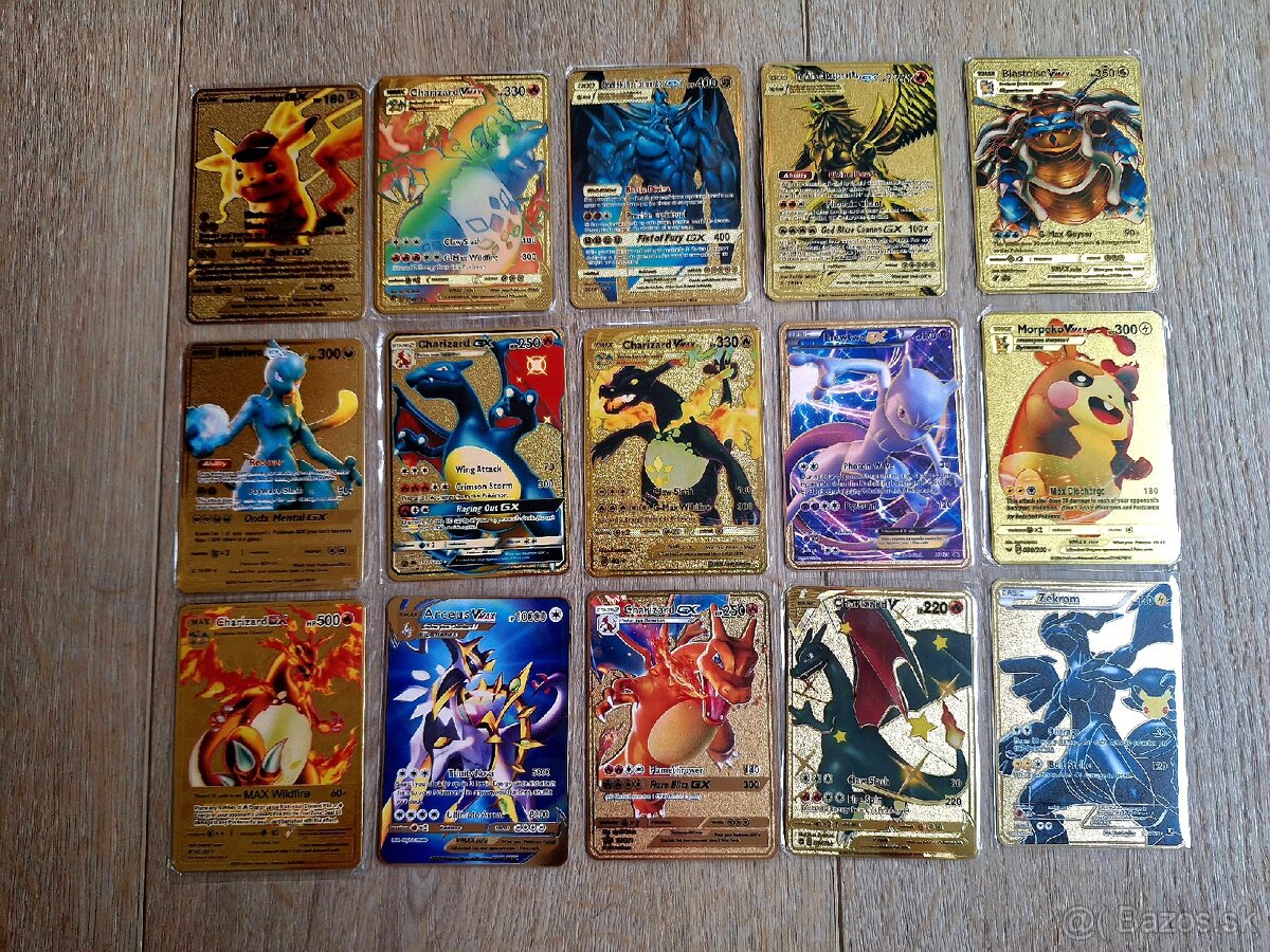 Kovové Pokemon karty