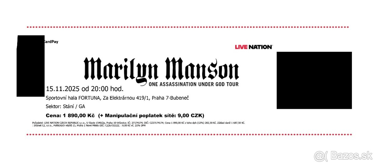 Marilyn Manson Státie 15.11.2025 Praha