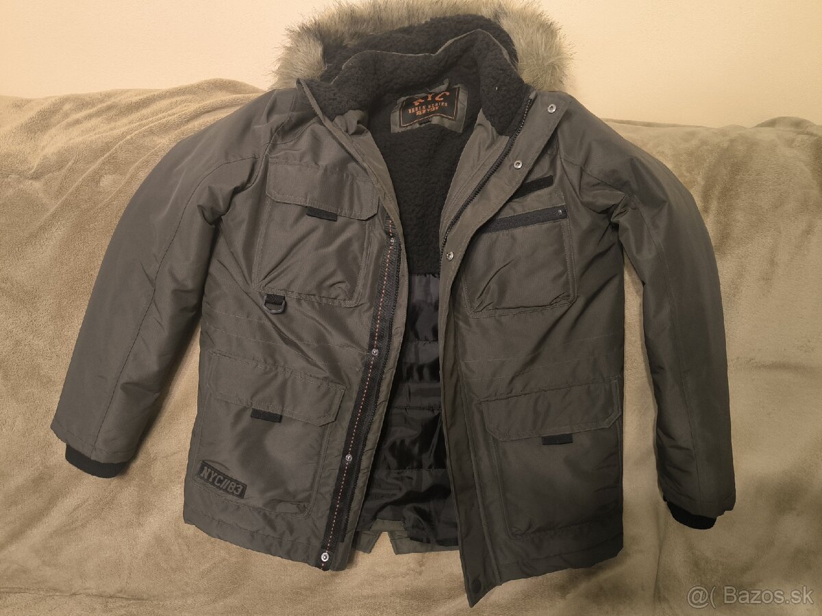 Zimná bunda s kožuš.kapucňou velk.č.164