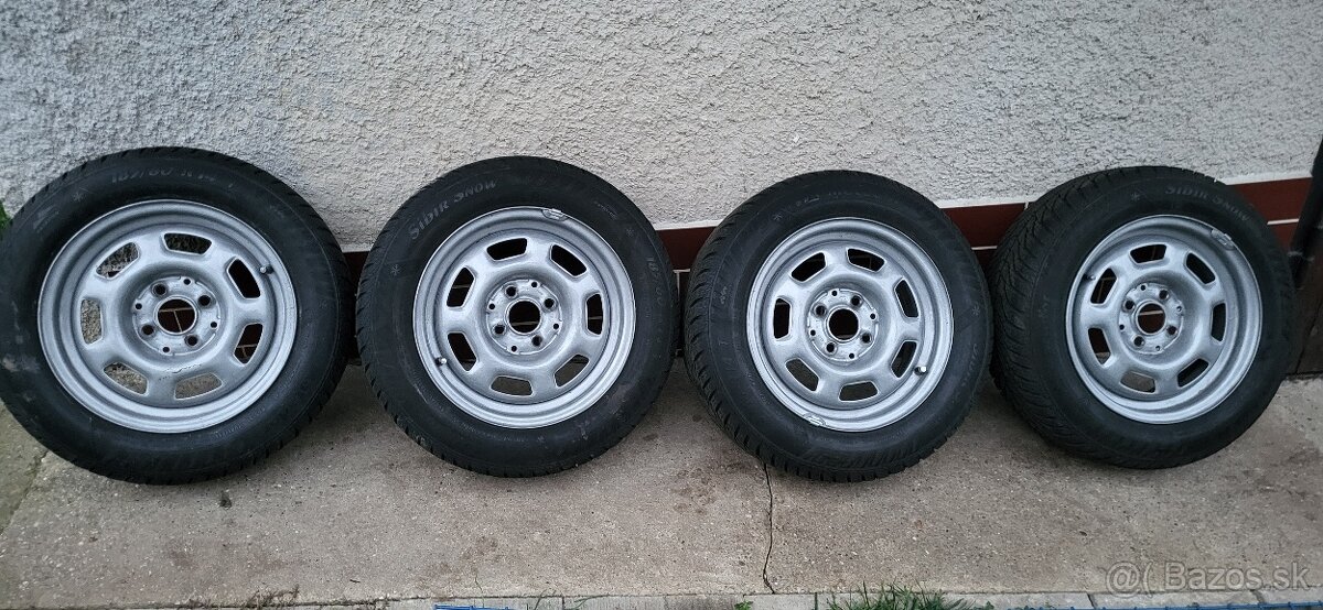 Plechové disky R14, 4x100 6Jx14H2  + zimné pneu
