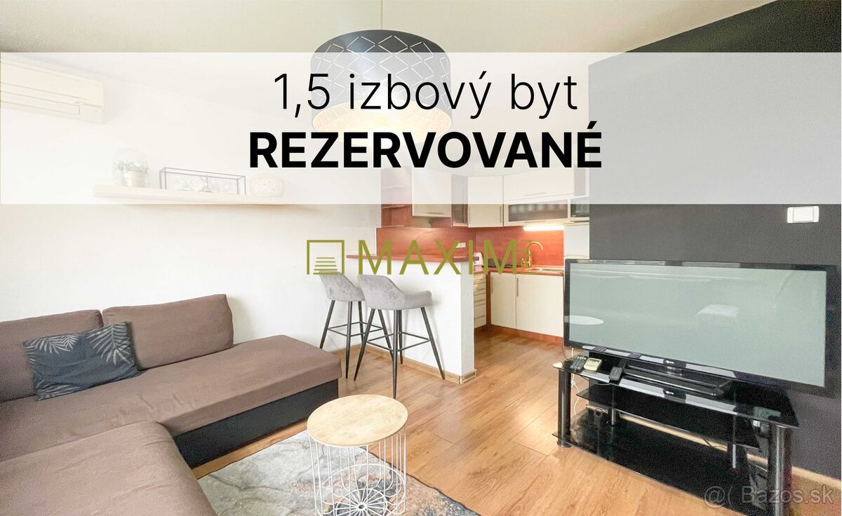 REZERVOVANÉ 1,5-izbový byt, 4. posch., rekonštrukcia, 31,2 m