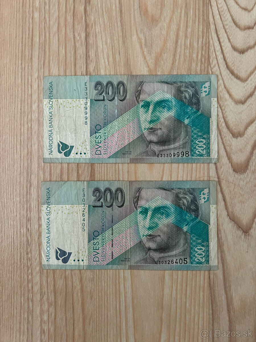 Slovenské bankovky 200 SK rok 1999 séria E