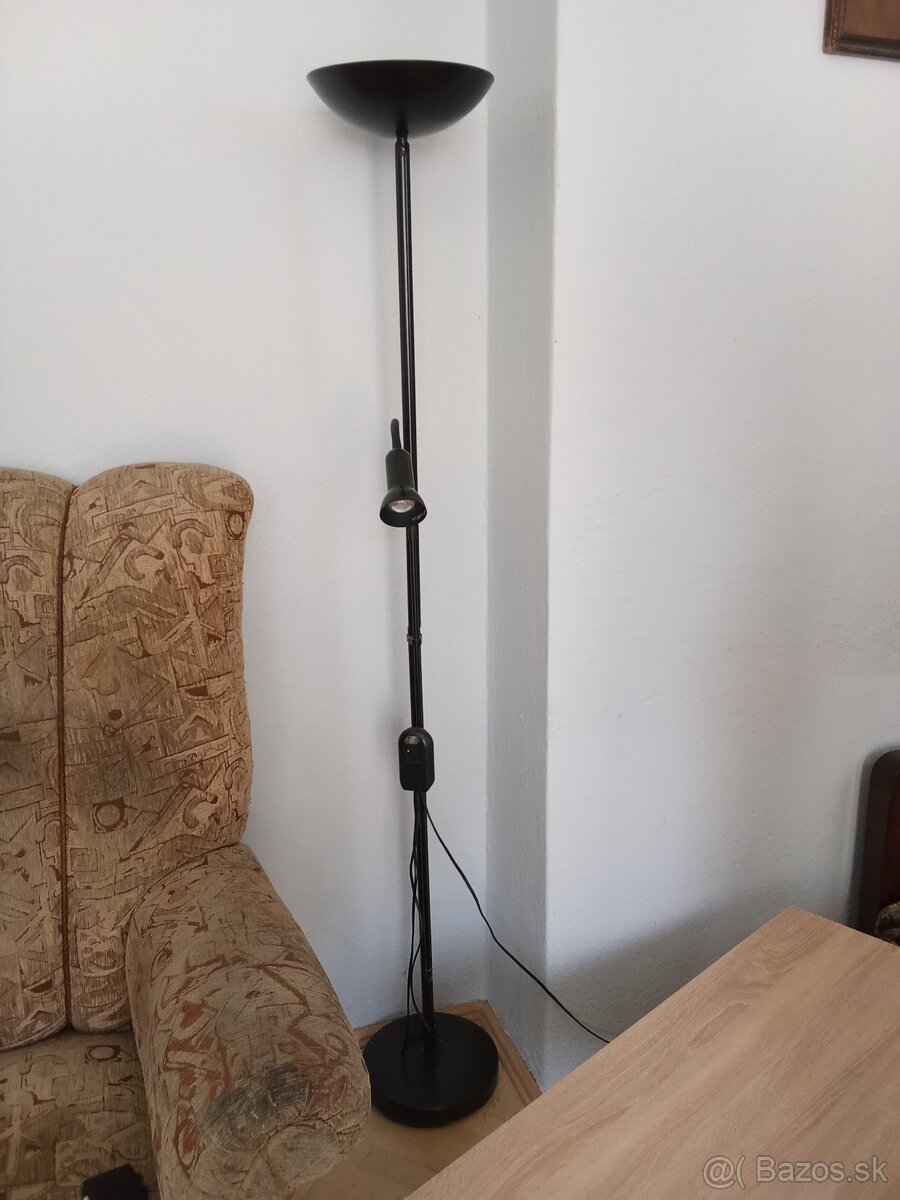 Stojanová lampa čierna výška 175 cm