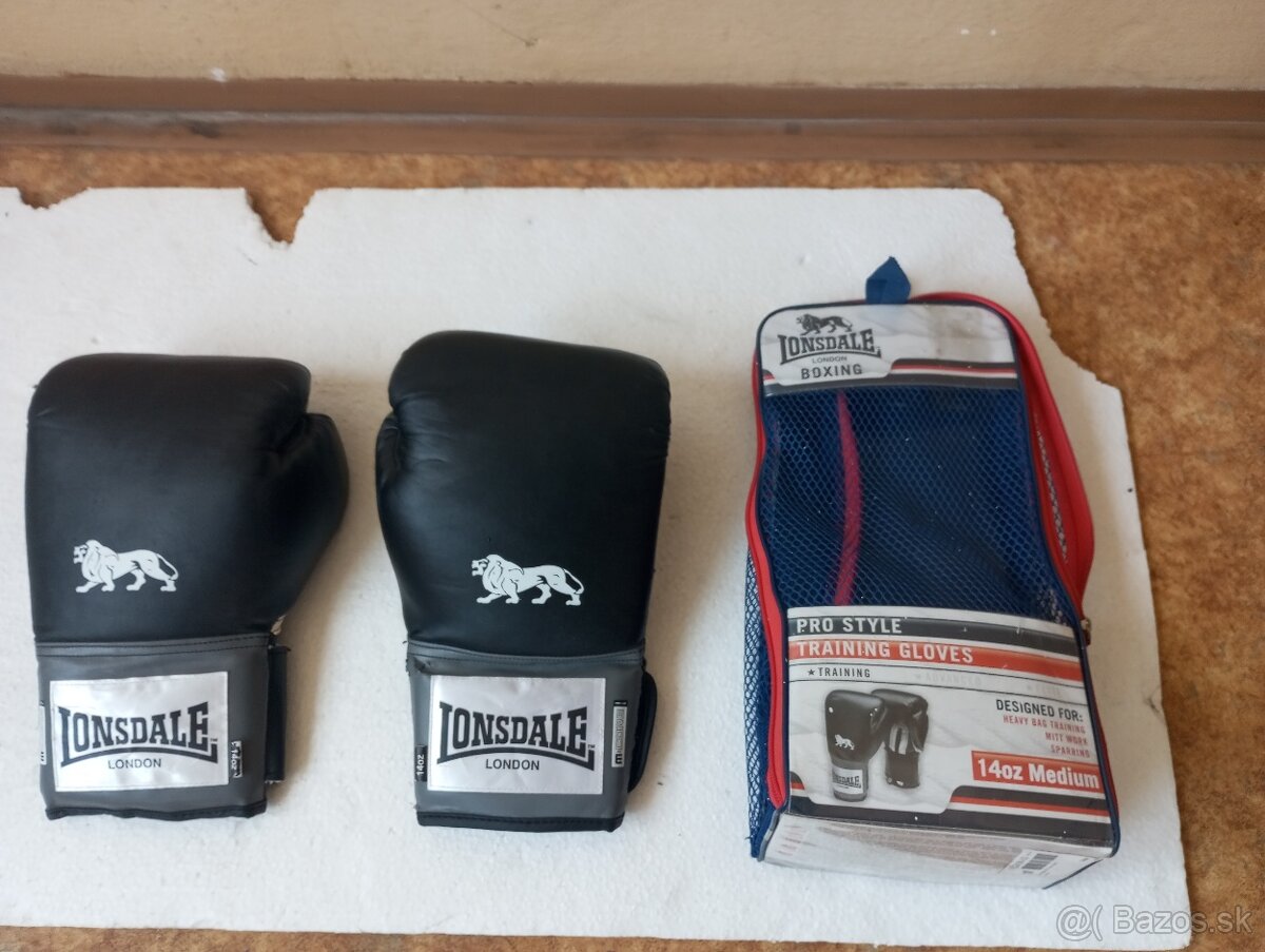 Boxerské rukavice LONSDALE PRO veľkosť M 14 oz - za 1/3 ceny