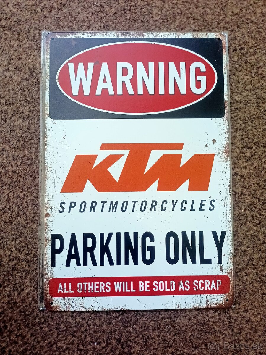 Plechova tabulka KTM parking only