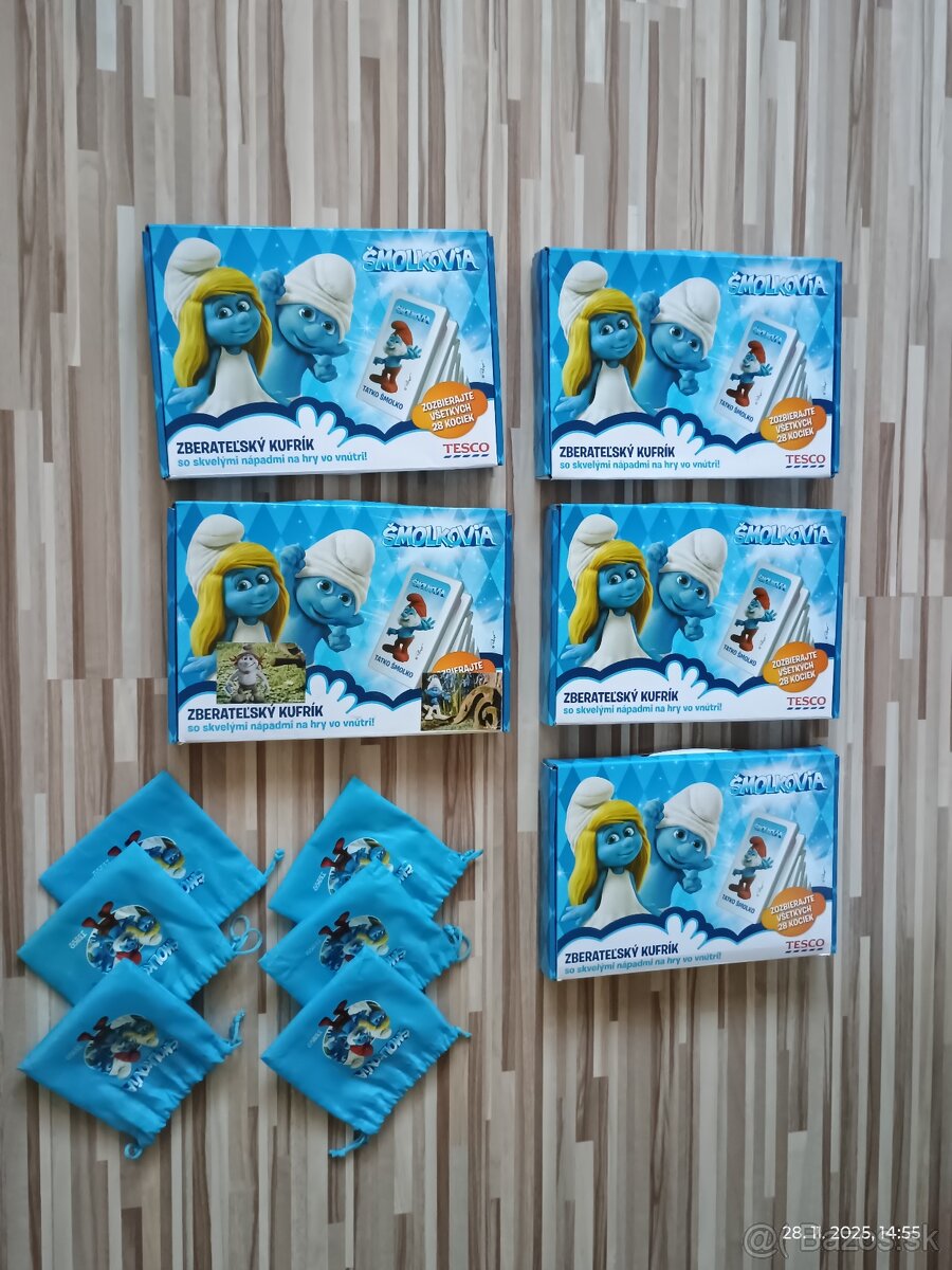 Kufrík a vrecúško na domino šmolkovia tesco