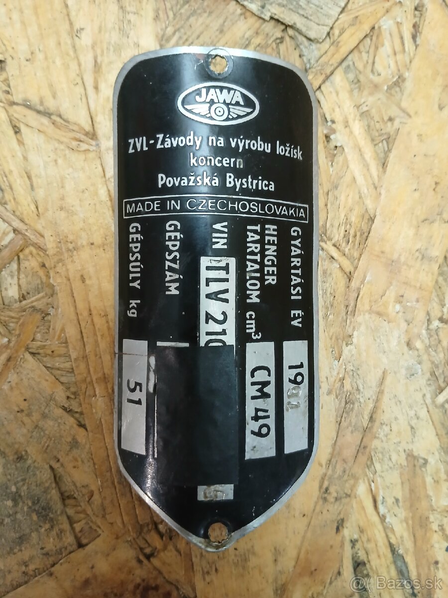 Babetta 210 štítok