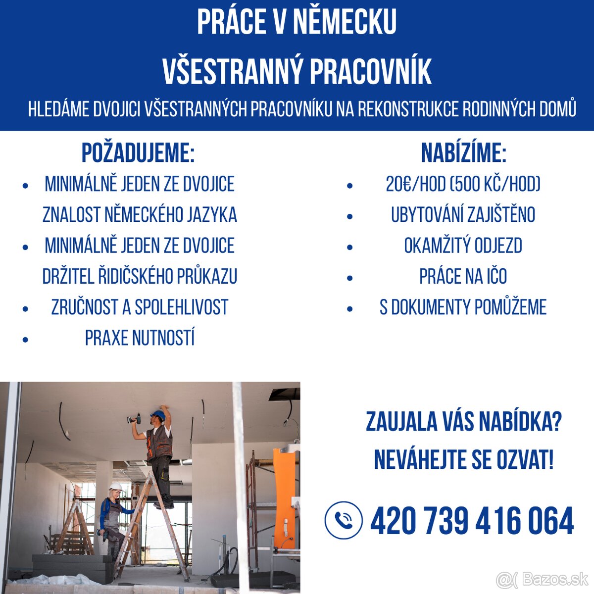 Všestranní pracovníci-Německo|od 20€/hod|ubytování zajištěno