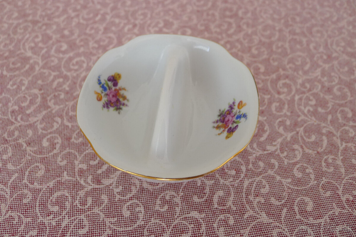 Starý porcelán - soľnička s kosatcom