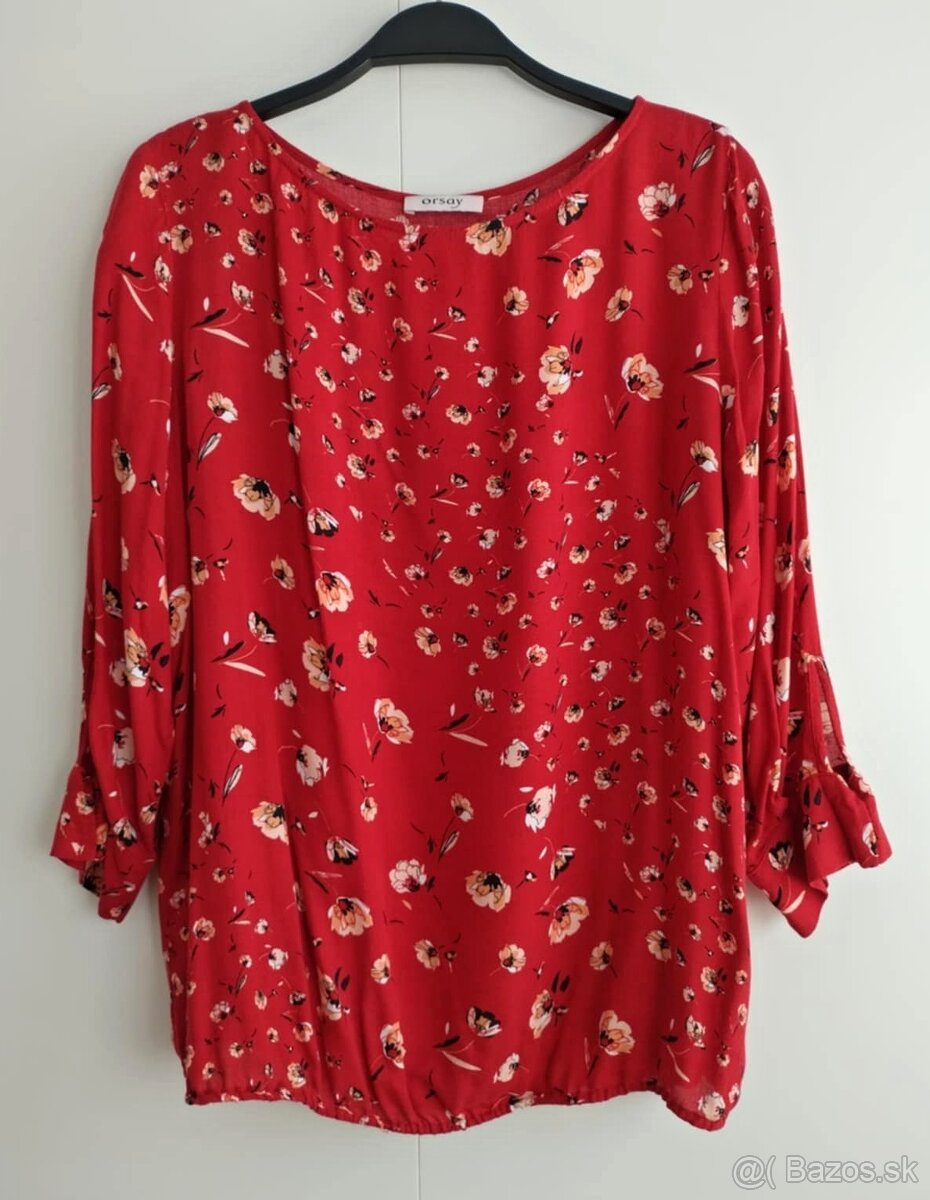 Dámska červená blúzka/halenka/tričko s 3/4 rukávom (Orsay)