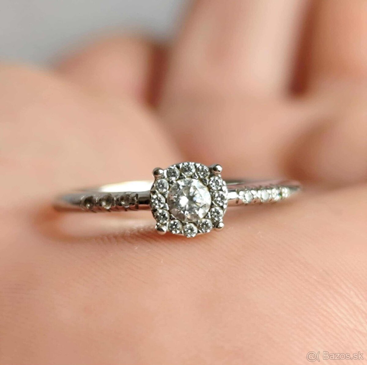 Zlatý prsteň 14k 585 biele zlato