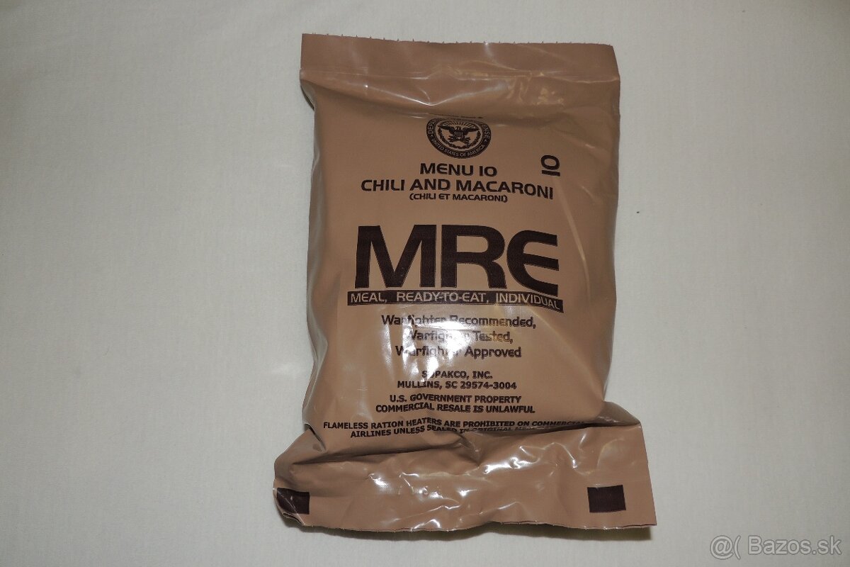 MRE Americkej armády menu 10