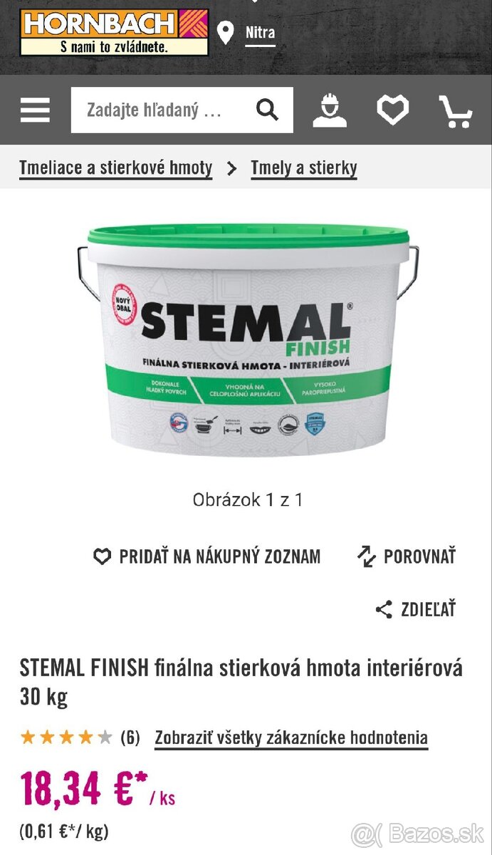 STEMAL FINISH finálna stierková hmota interiérová 30 kg