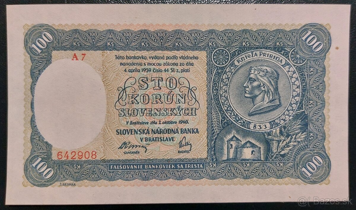 Bankovky II. Slovenský štát od roku 1940 do 1945
