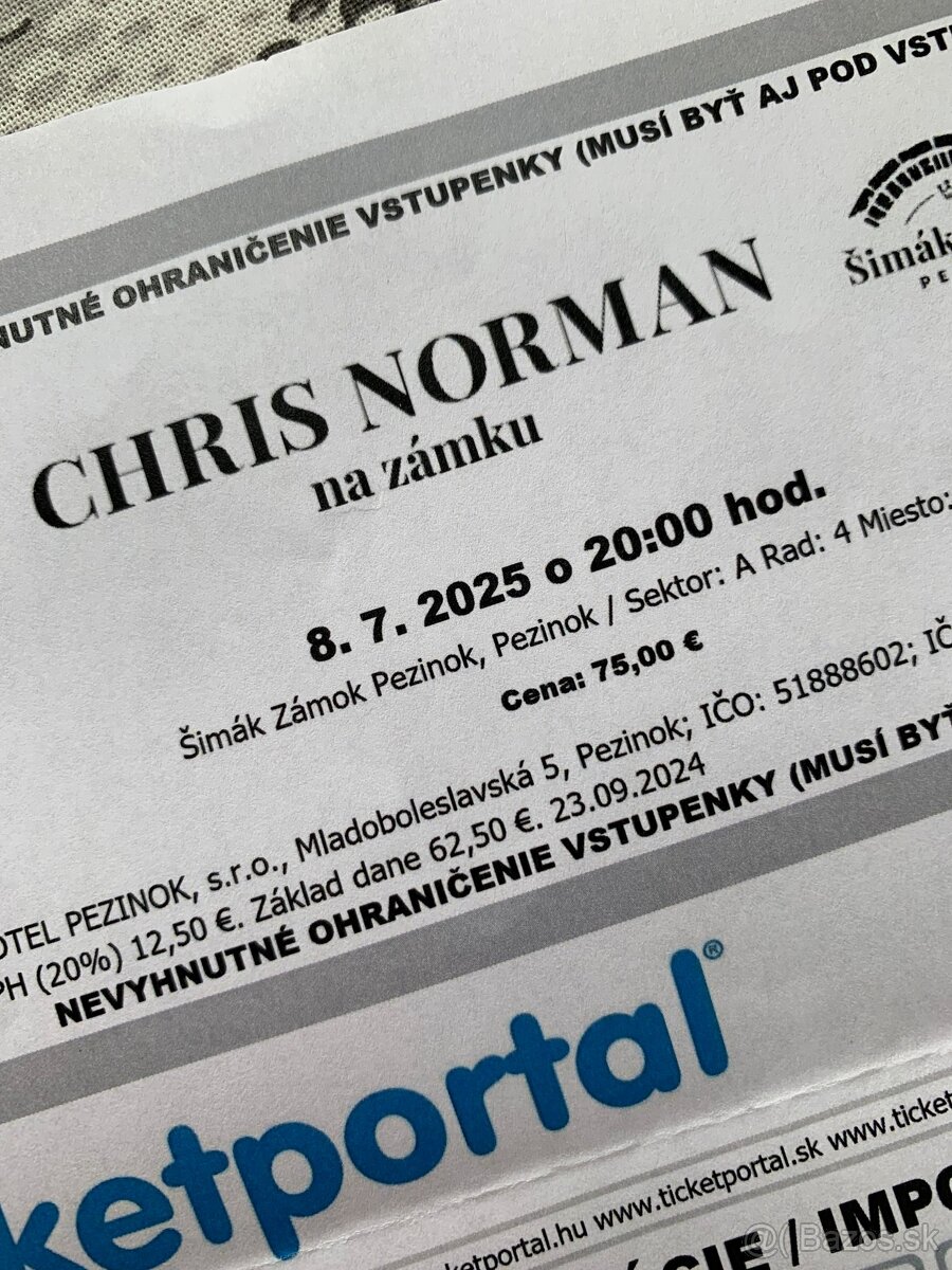 Chris Norman lístky na koncert