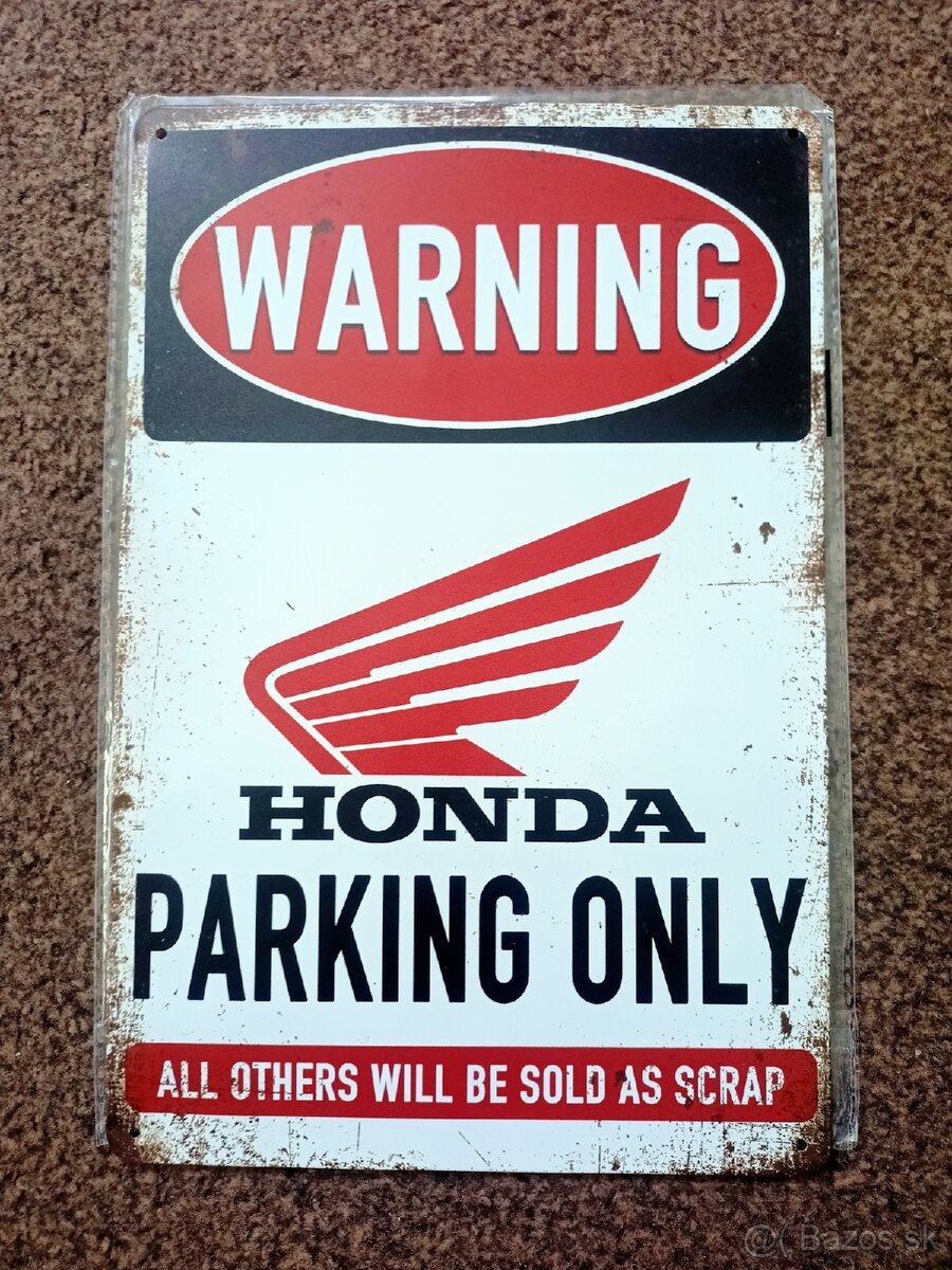 Plechova tabulka Honda Parking only