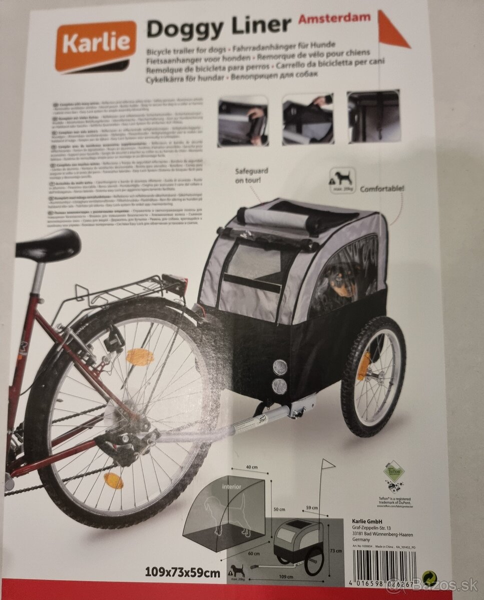 Vozik za bicykel pre psika do 20kg