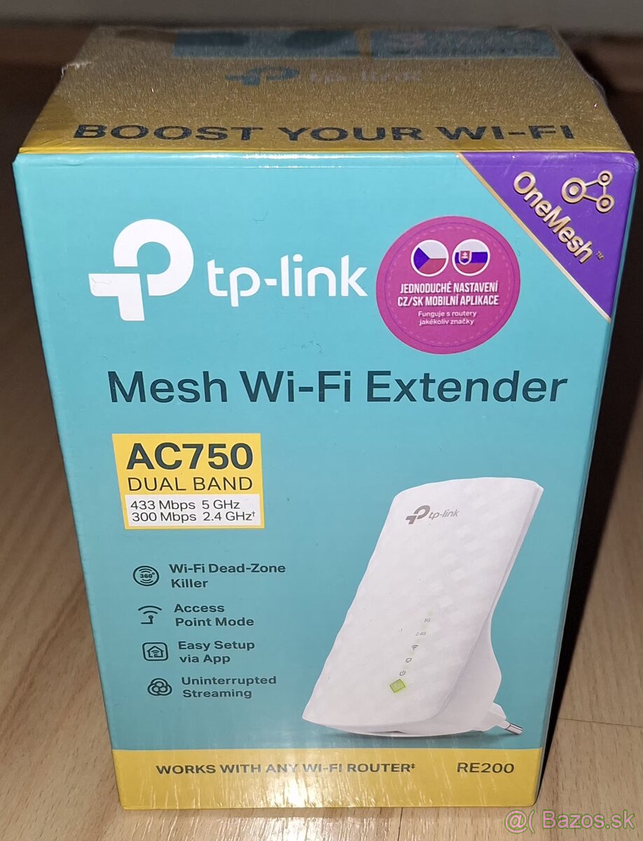Rozširovač dosahu WiFi AC750 RE200