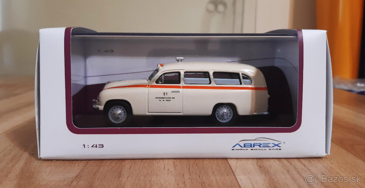 Abrex 1:43 Škoda 1201(1956) sanitka Praha