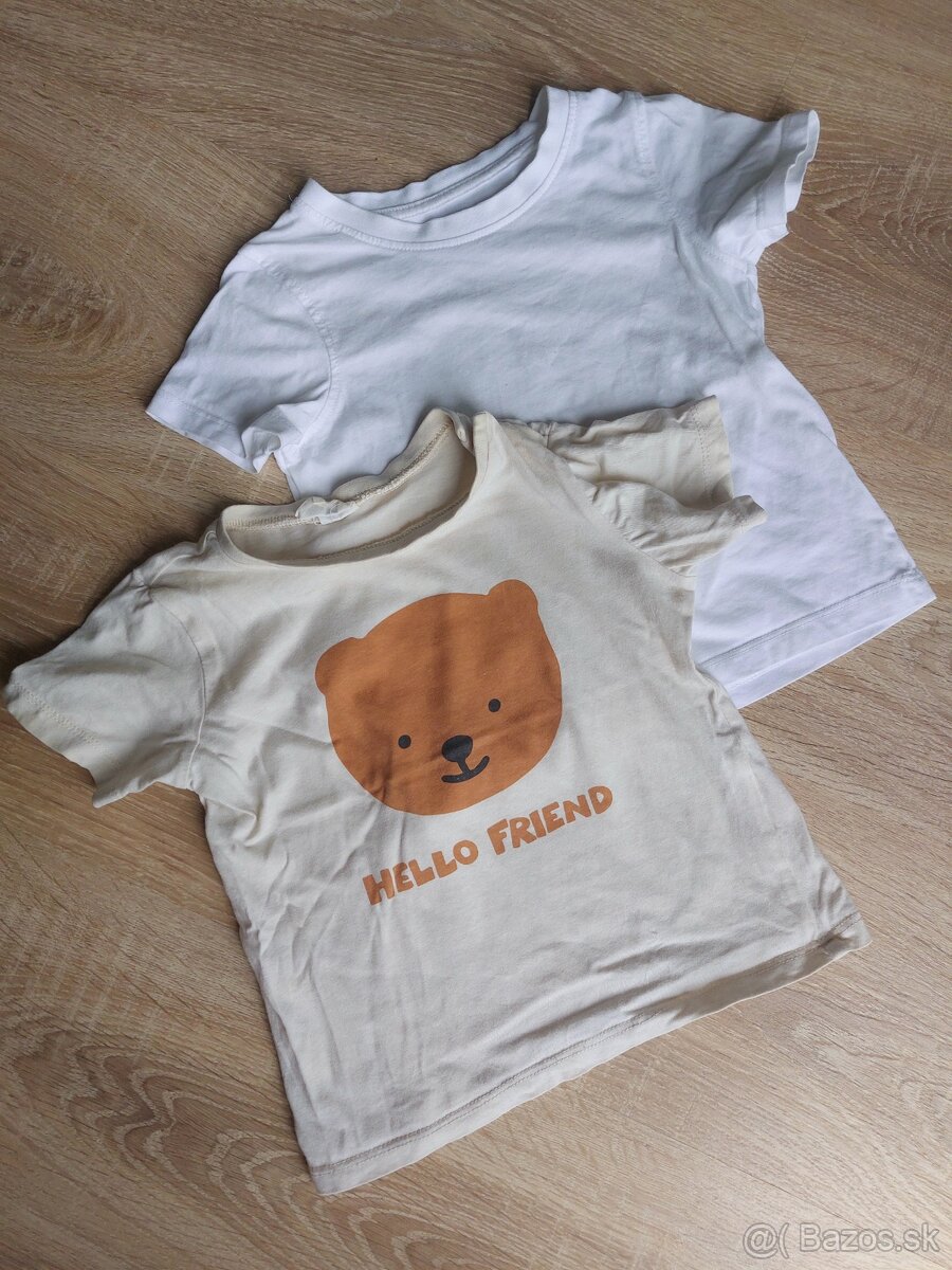 2x tričko s krátkym rukávom 92 H&M, C&A