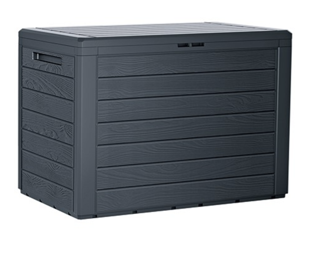 Záhradný box Prosperplast WOODEBOX antracit 190L