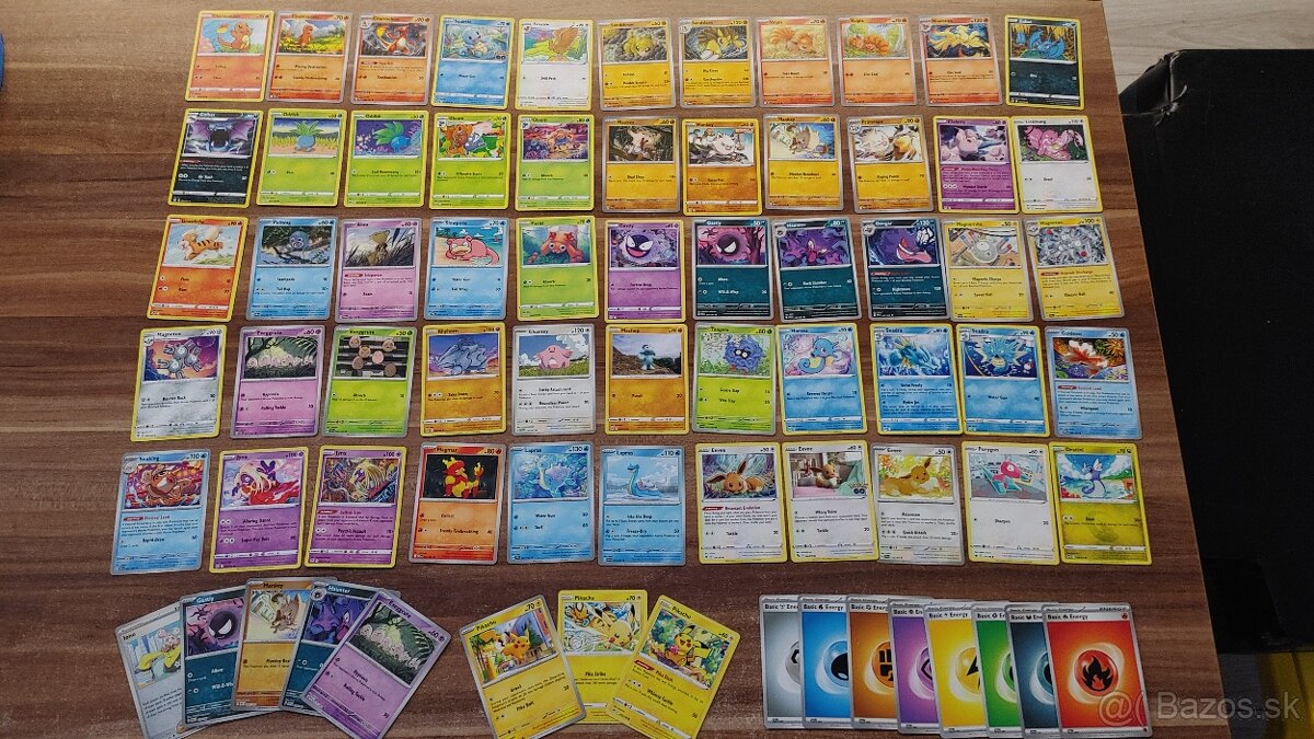 Predám originál Pokemon karty - Pikachu, Eevee a iné