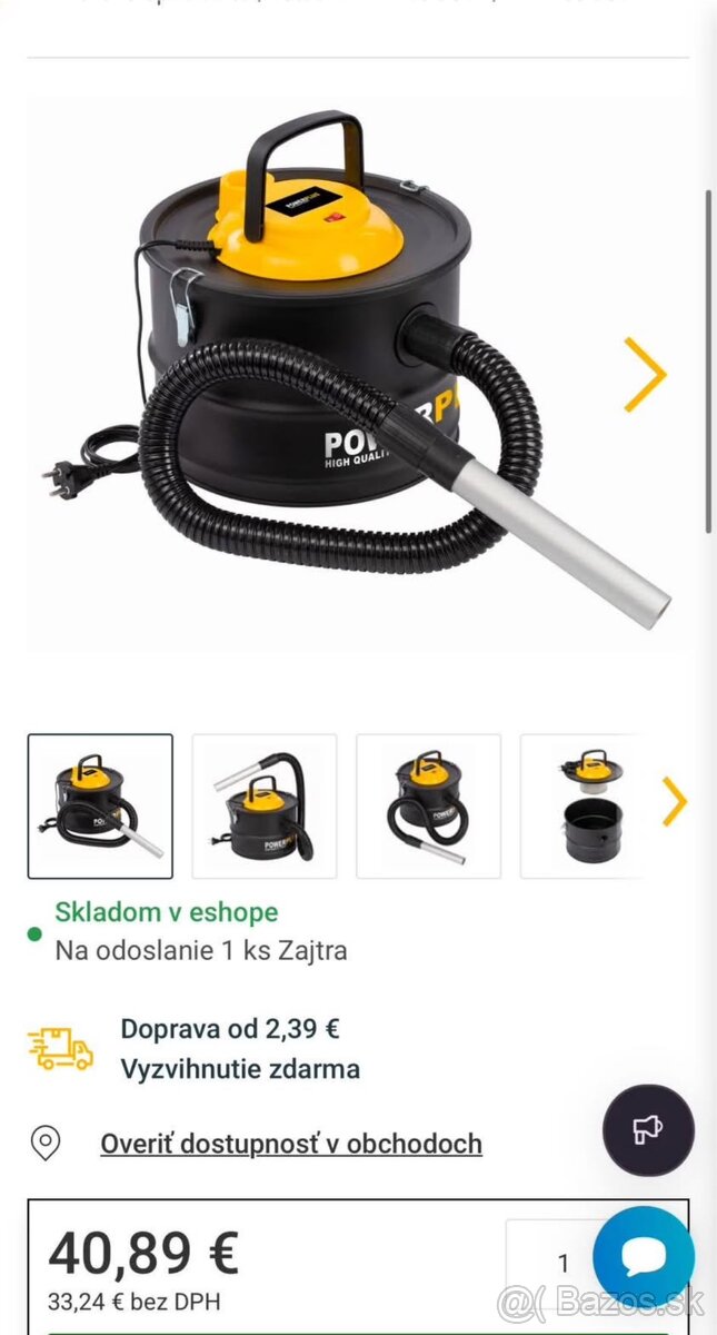 Powerplus POWX3000 - Separátor popola / vysávač 1 000W (15L)