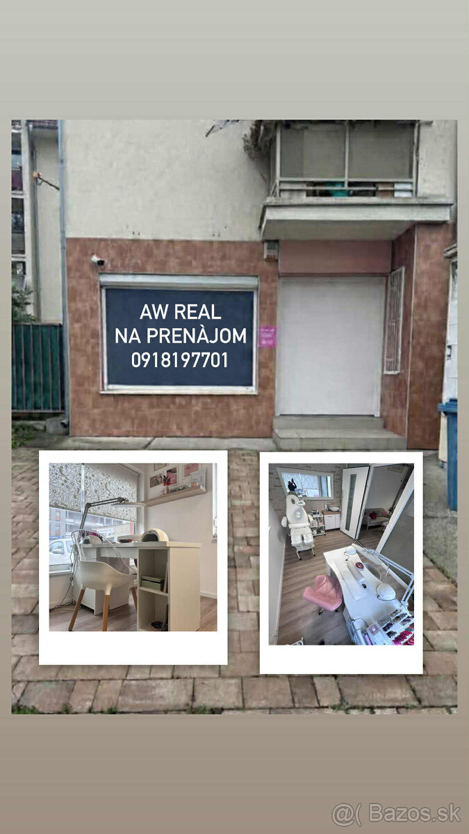 Na prenájom kompletne zariadený a funkčný salón manikúry a p