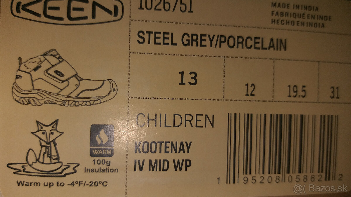 Topánky KEEN KOOTENAY IV MID WP CHILDREN Kids 19.5cm