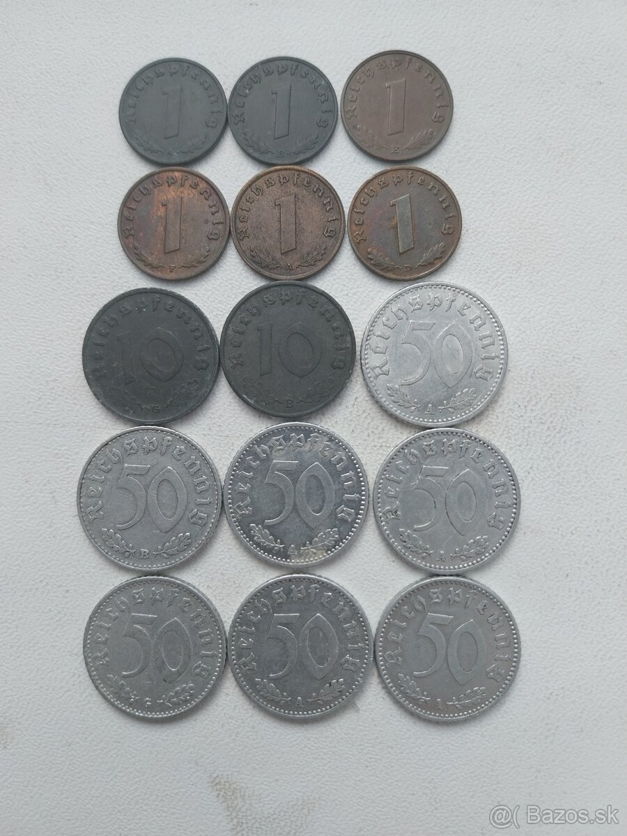 Mince nemecke reichs pfenigy.