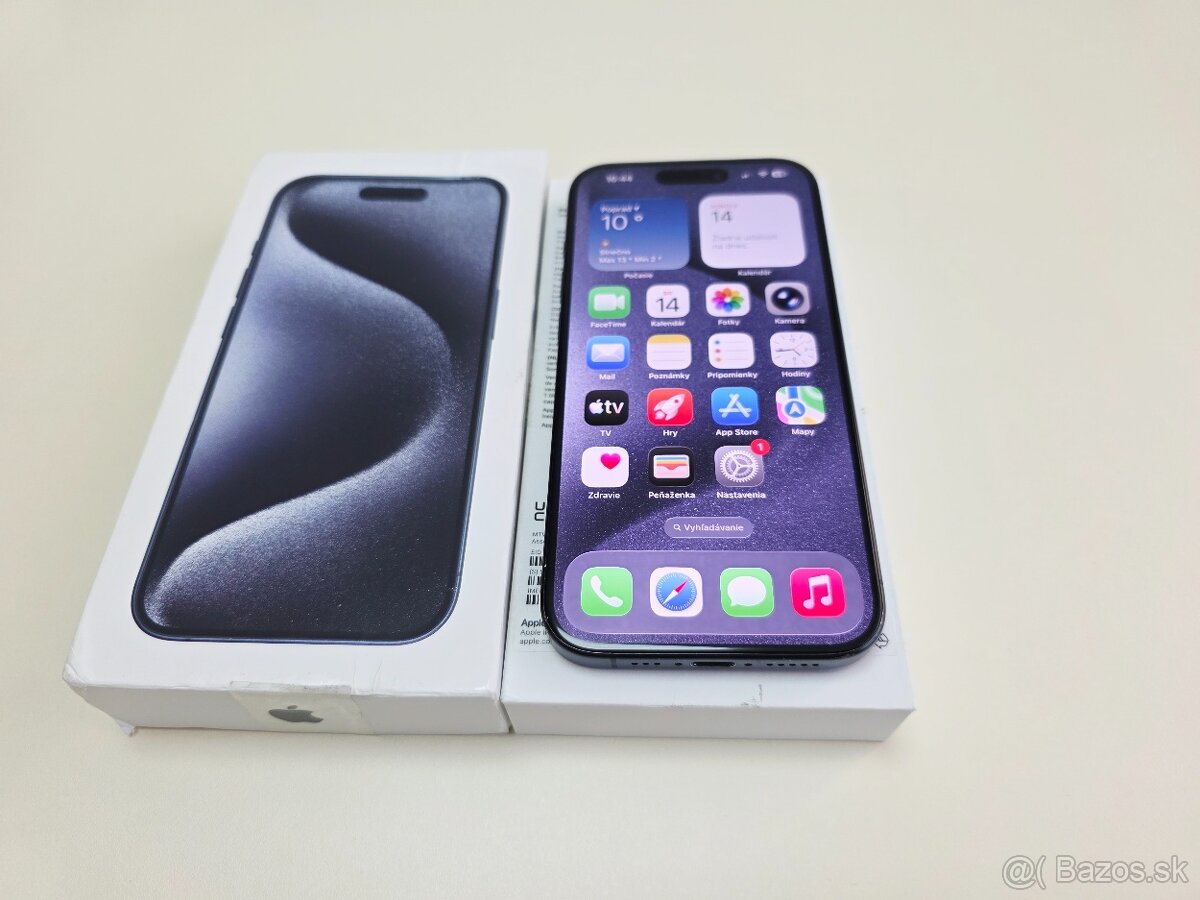 Apple iphone 15 PRO 256GB BLUE TITANIUM,BATERKA 100%