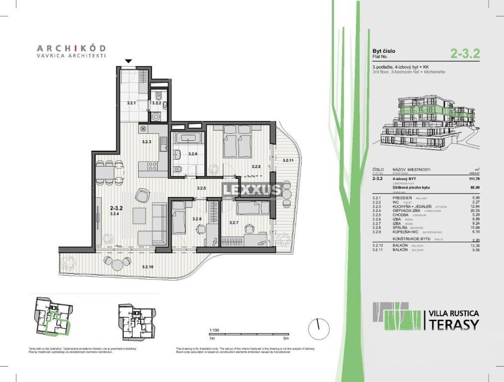 I 4-izbový byt v projekte VILLA RUSTICA-TERASY 2, Dúbravka