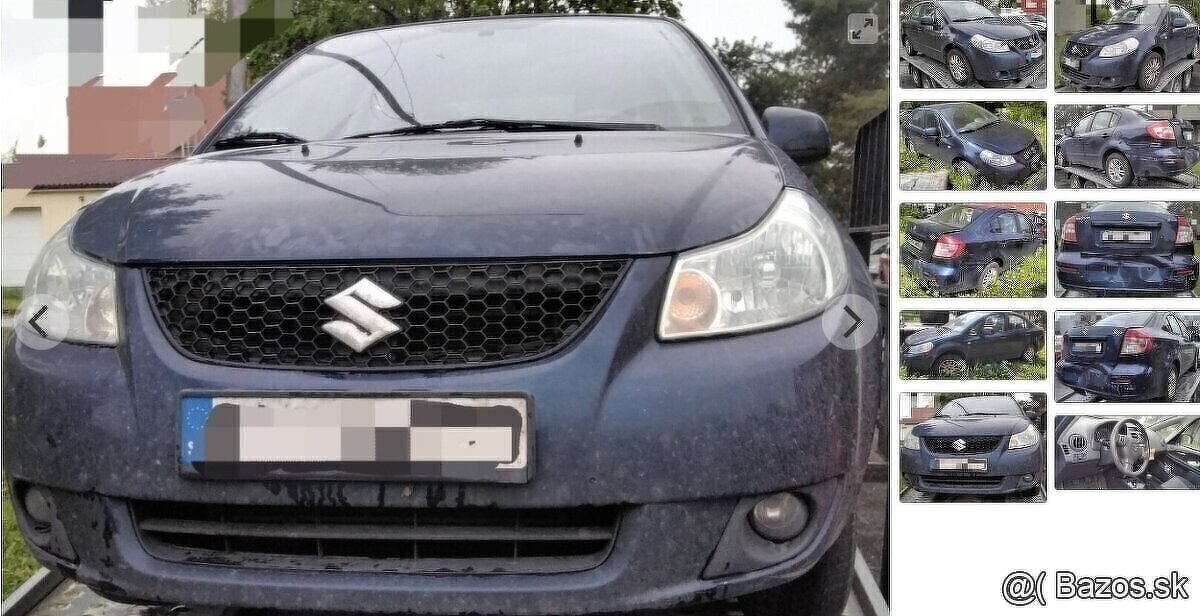 SUZUKI SX4 1.6 2008 predám NÁRAZNÍK, MOTOR M16A, DVERE sedan