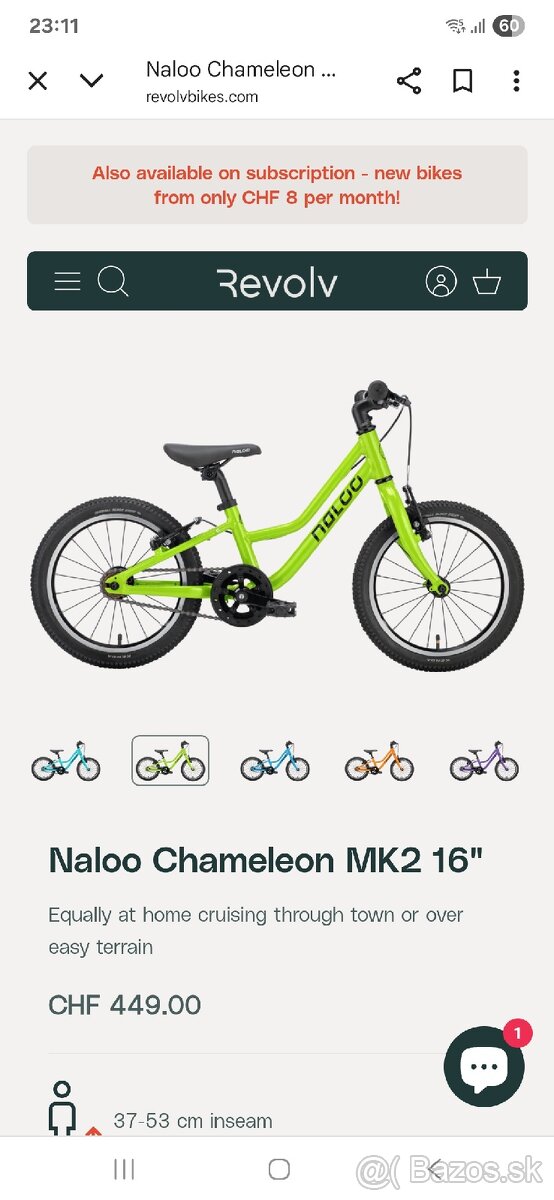 Detsky bicikel Naloo Chameleón 16