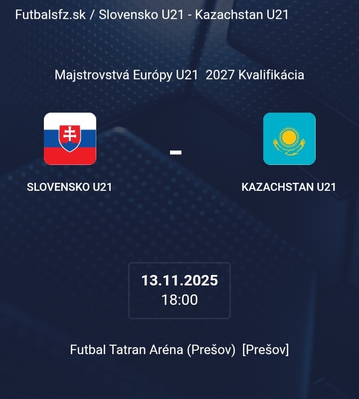 Slovensko21 vs Kazachstan 21 - Tatran arena
