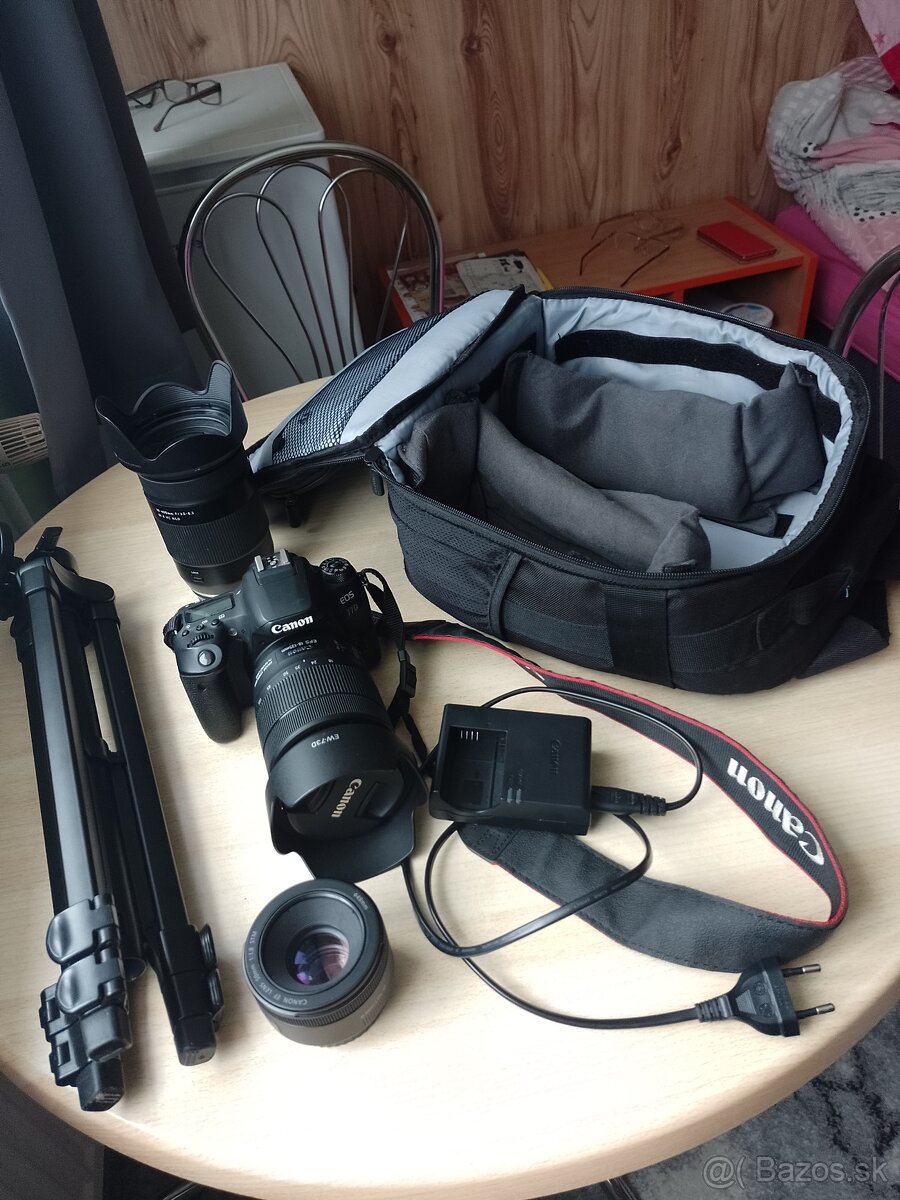 Predam zrkadlovku CANON 77 D a prislušenstvo
