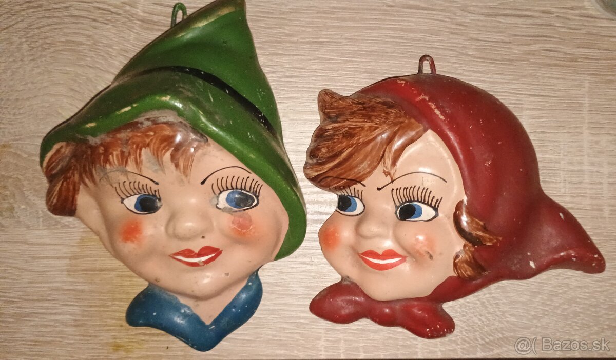 Tváričky Janka a Marienky vyrobené z keramiky