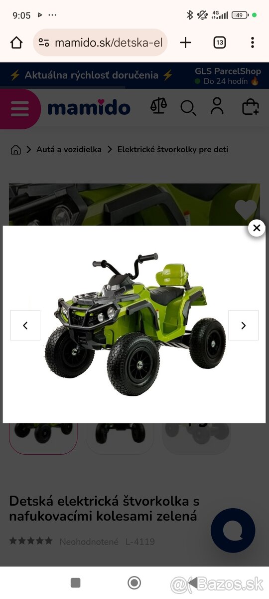 Detská elektrická štvorkolka
