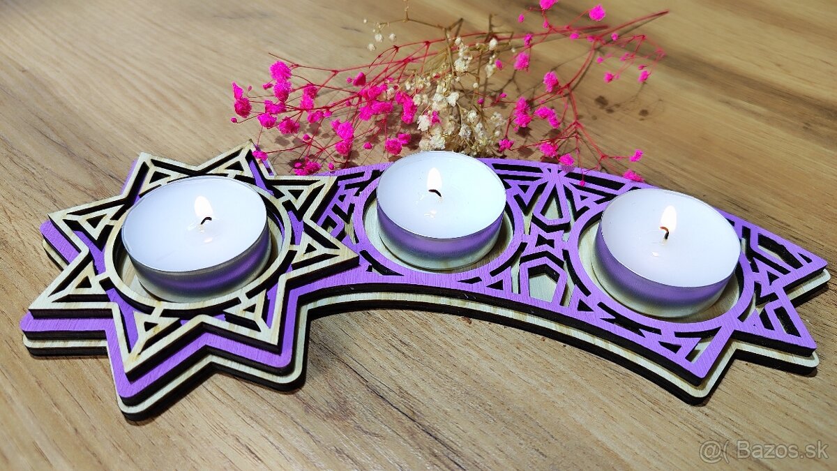 Vianočná dekorácia na sviečky