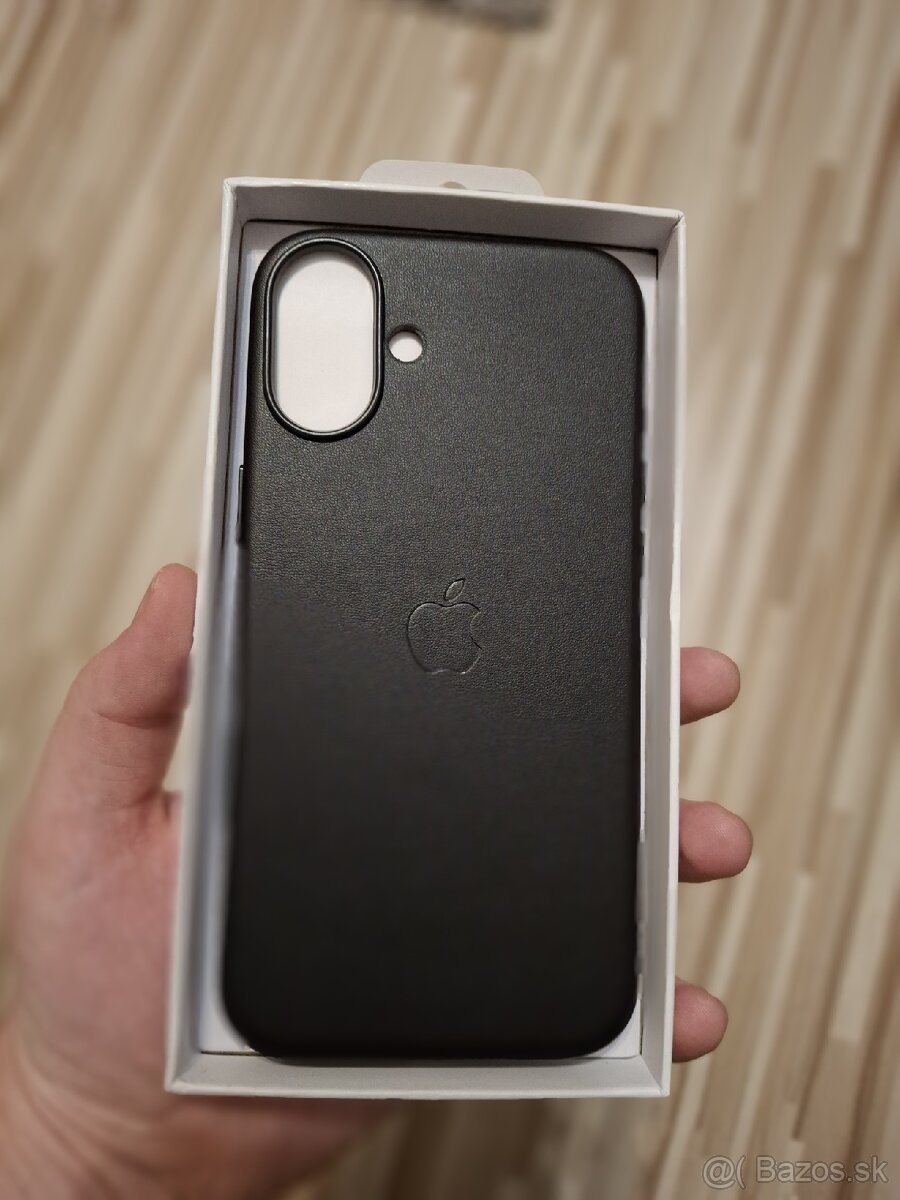 iPhone 16 Plus kožený čierny kryt
