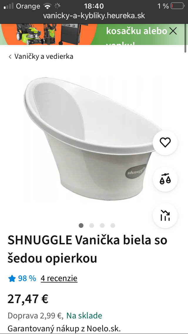 Shnuggle vanička/vedierko