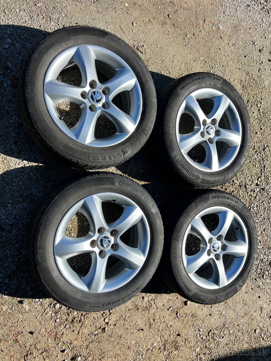 5x100 r15 6J ET43 original Fabia 2 195/55r15 zimne