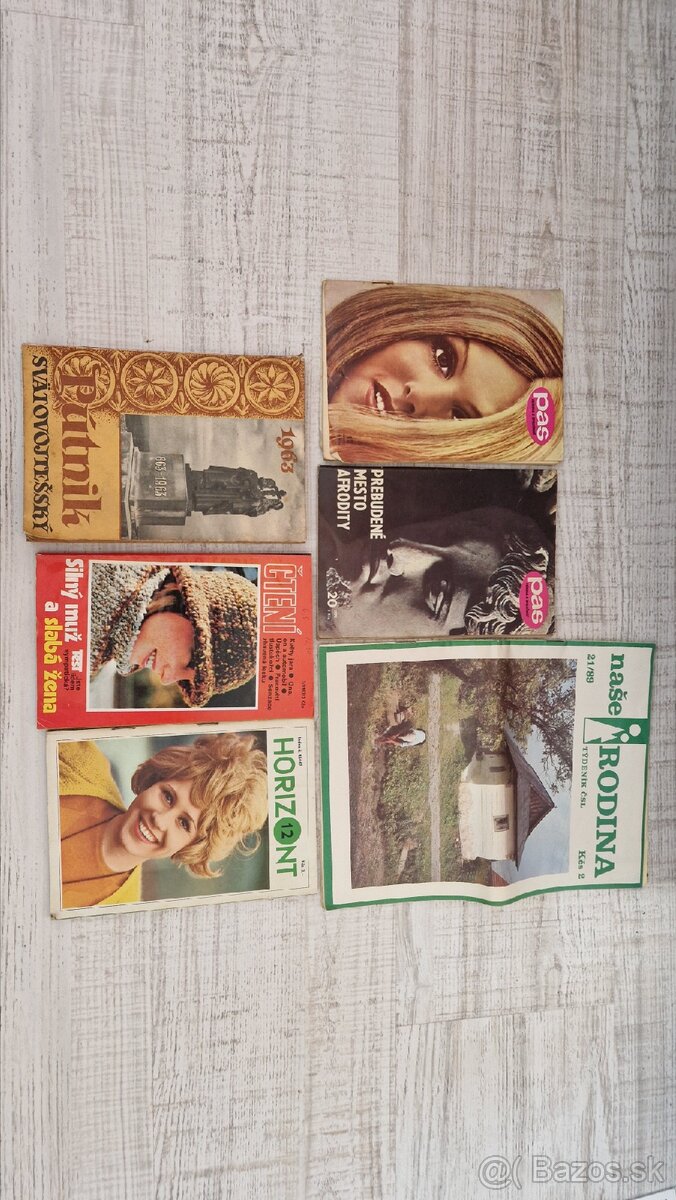 Stare casopisy, knihy a obrazy