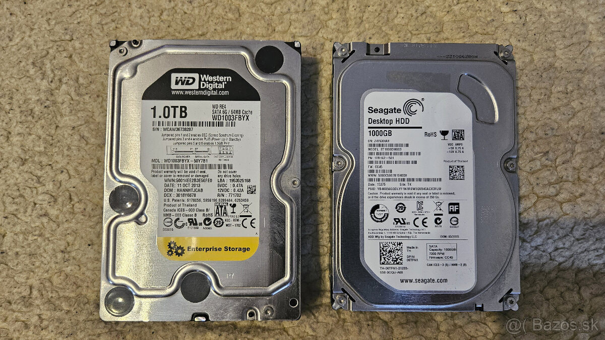 2 x Hard Disk 3.5" 1TB, Western Digital a Seagate