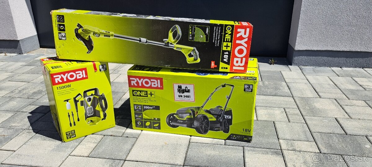 NOVY Zahradny set ryobi one+ 2x kosacka 1x vapka
