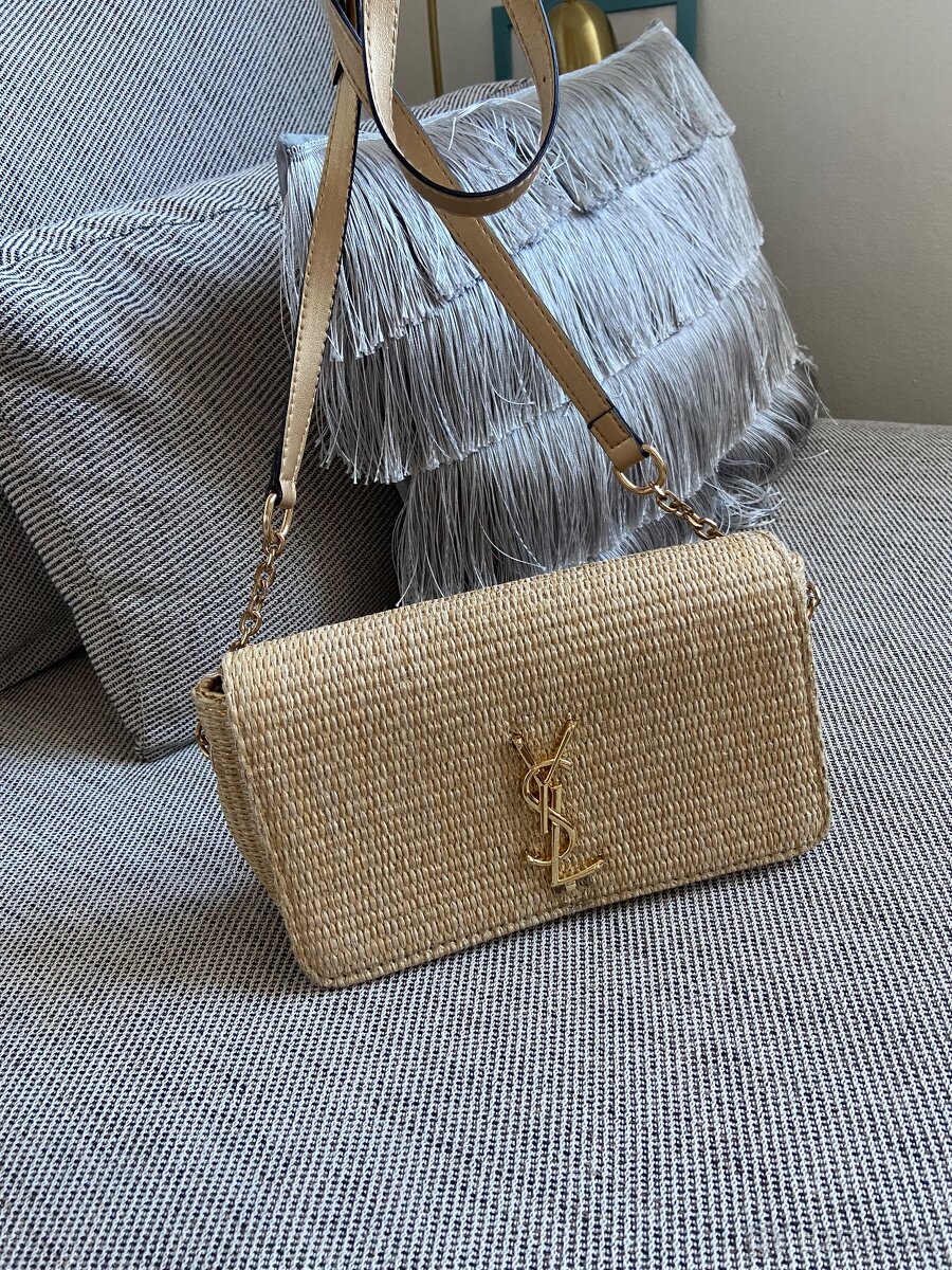 Letní slaměná crossbody kabelka YSL